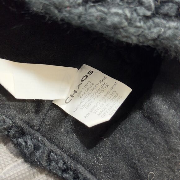 Chaos World Beat Fuzzy Warm Winter Earflap Beanie Hat Womens Black 100% Acrylic - Picture 5 of 7